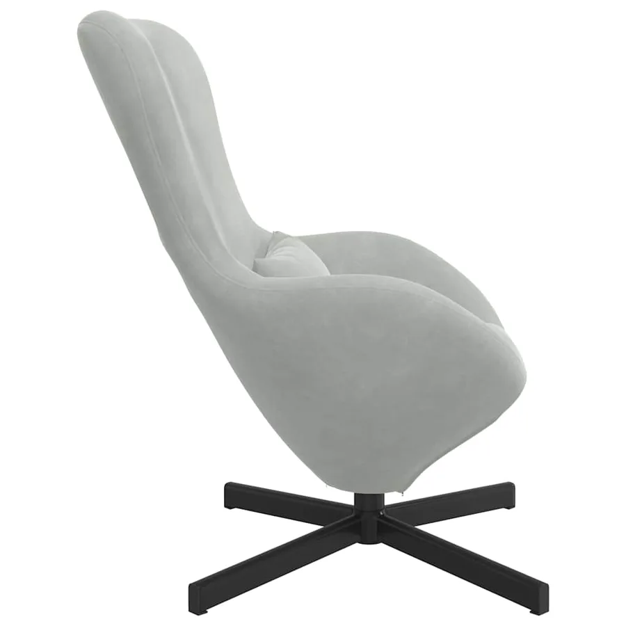 Fauteuil œuf Gris clair 63 x 73 x 90 cm Velours - 5