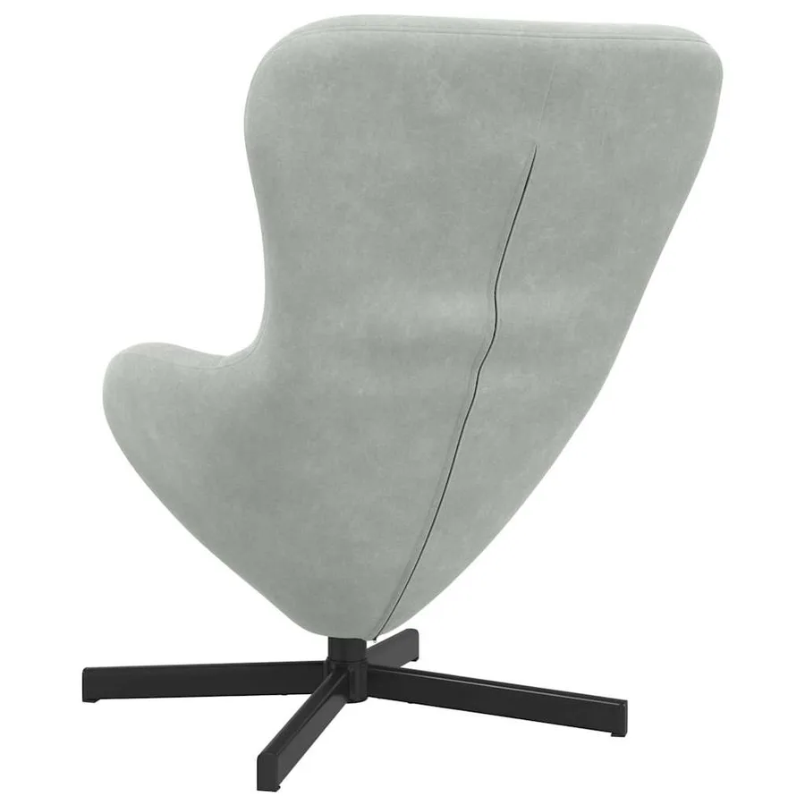 Fauteuil œuf Gris clair 63 x 73 x 90 cm Velours - 6
