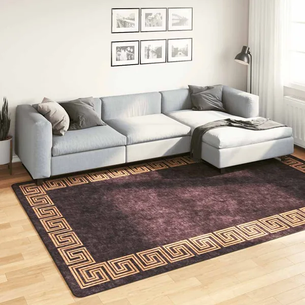 Tapis lavable 190x300 cm noir et doré