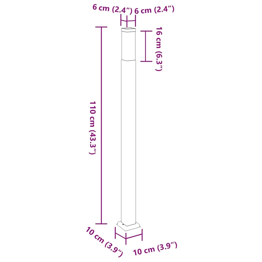 Borne lumineuse 110 cm noire IP44 - 10