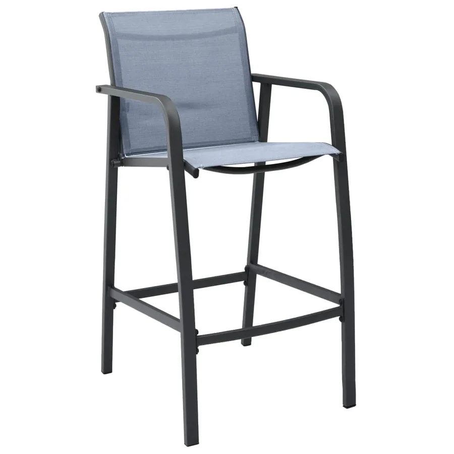 Ensemble de bar de jardin 5 pcs Noir et gris - 2