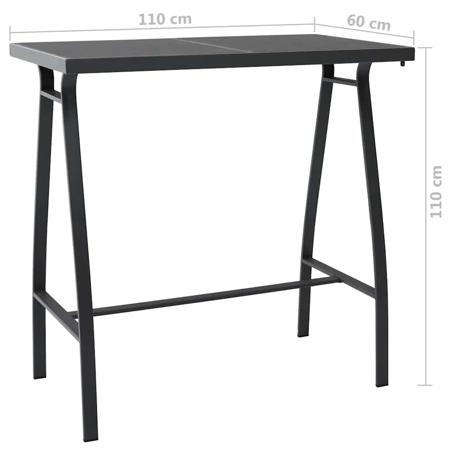 Ensemble de bar de jardin 5 pcs Noir et gris - 5