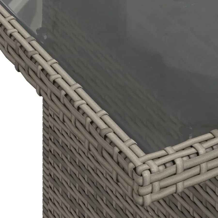 Ensemble de canapé de jardin 7 pcs avec coussins gris résine tressée - 8