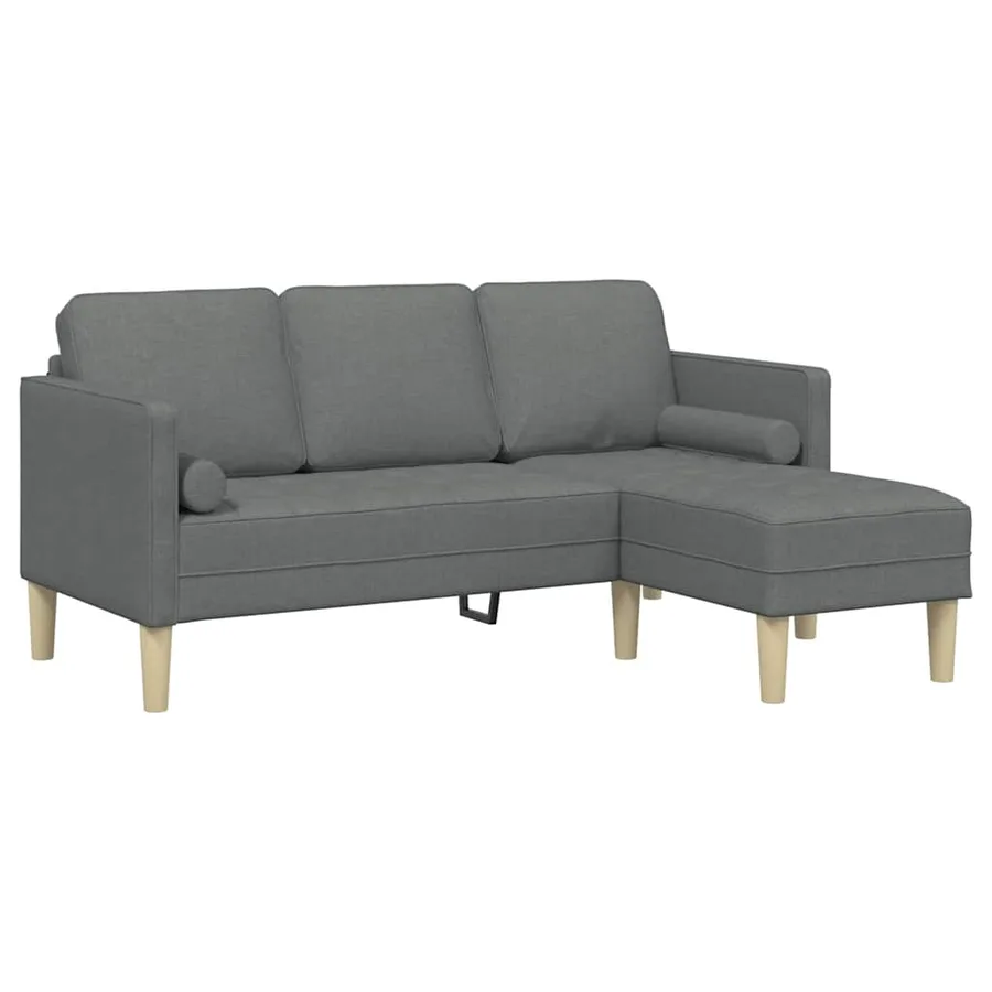 Ensemble de Canapés avec coussin Gris foncé Polyester - 2