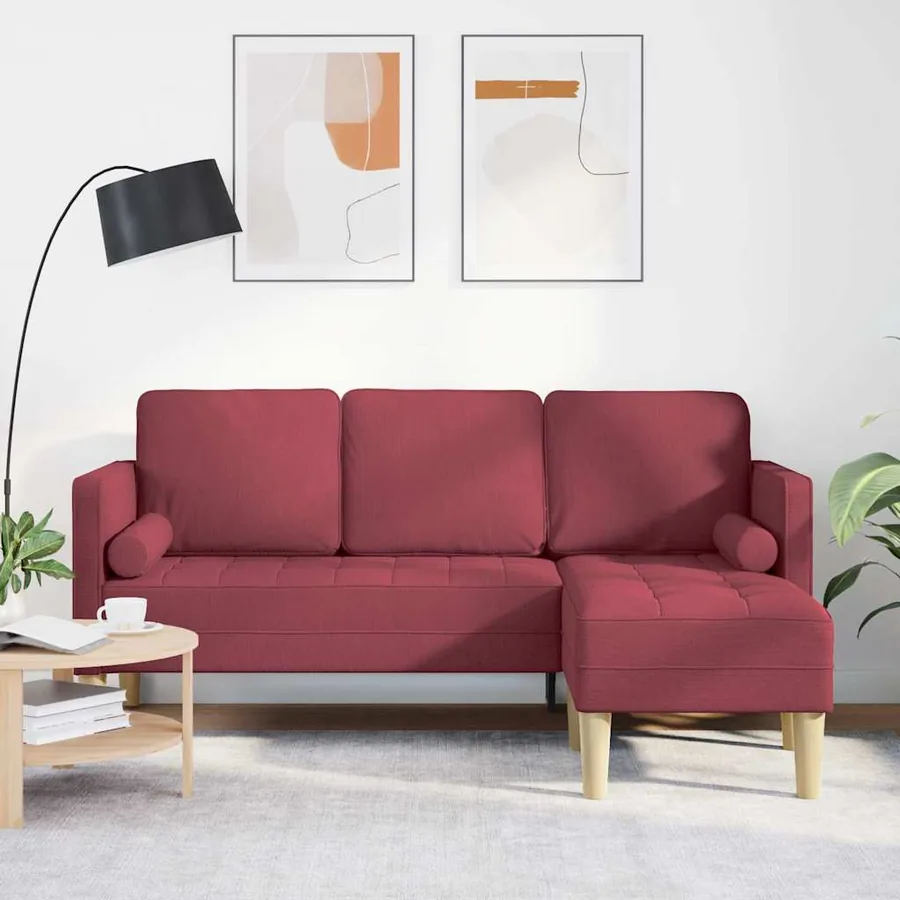 Ensemble de Canapés avec coussin Bordeaux Polyester
