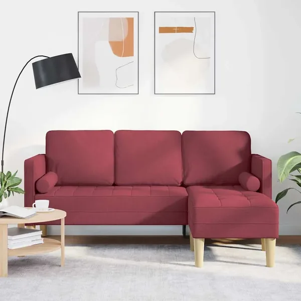 Ensemble de Canapés avec coussin Bordeaux Polyester