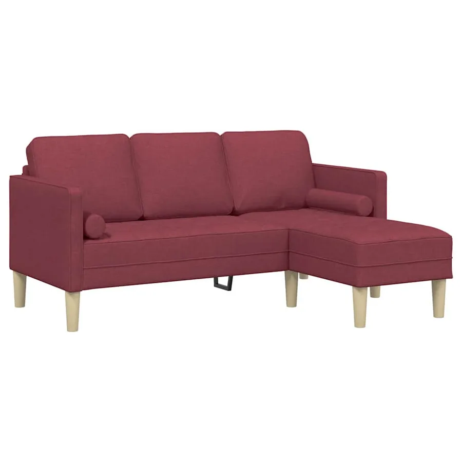 Ensemble de Canapés avec coussin Bordeaux Polyester - 2