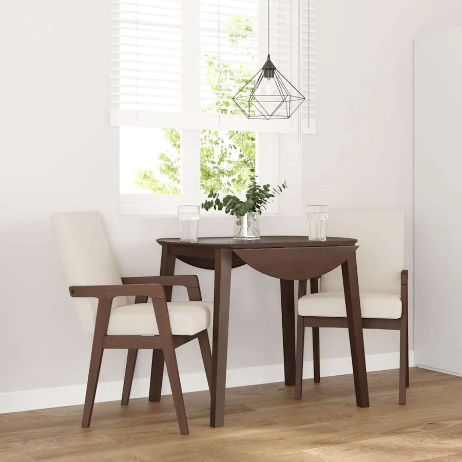 Chaises de salle à manger avec coussins (2 pcs) bois massif marron caoutchouc