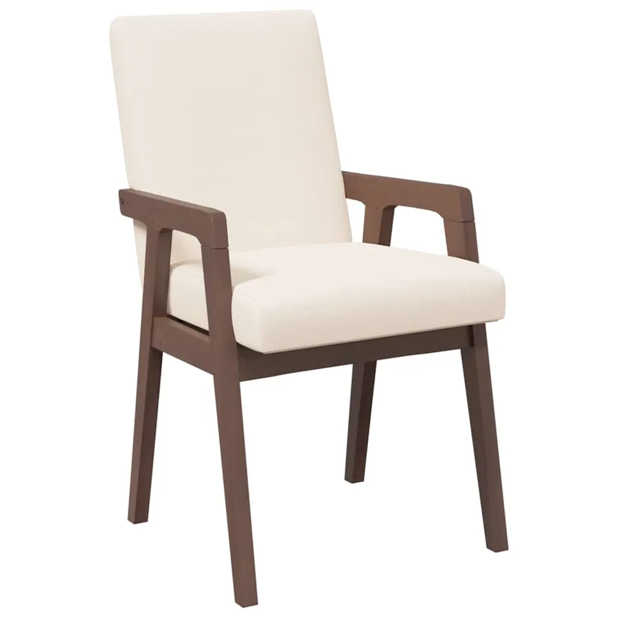 Chaises de salle à manger avec coussins (2 pcs) bois massif marron caoutchouc - 4