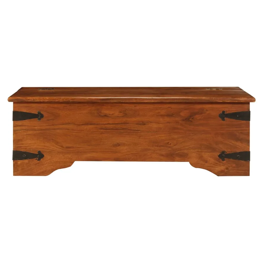 Table basse Bois d'acacia solide avec finition miel 110x55x35cm - 3