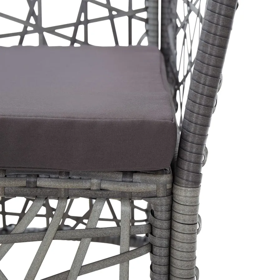 Ensemble à manger d'extérieur 9 pcs Résine tressée Gris - 10