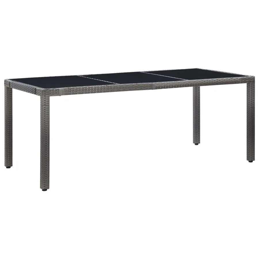 Ensemble à manger d'extérieur 9 pcs Résine tressée Gris - 2