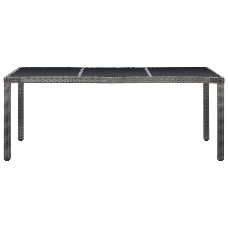 Ensemble à manger d'extérieur 9 pcs Résine tressée Gris - 3