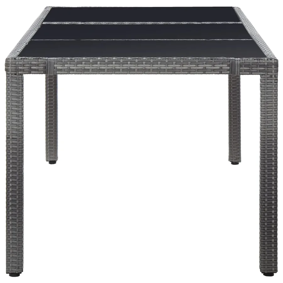 Ensemble à manger d'extérieur 9 pcs Résine tressée Gris - 4