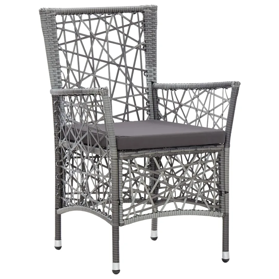 Ensemble à manger d'extérieur 9 pcs Résine tressée Gris - 5