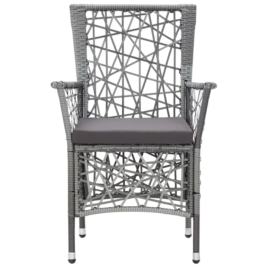 Ensemble à manger d'extérieur 9 pcs Résine tressée Gris - 6