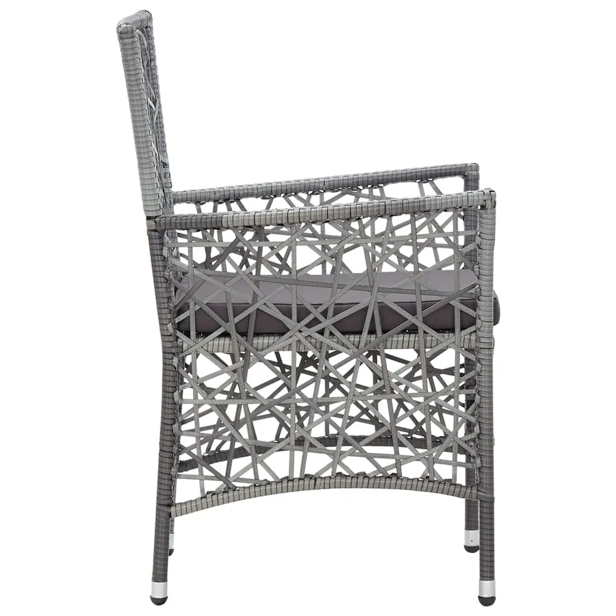 Ensemble à manger d'extérieur 9 pcs Résine tressée Gris - 7