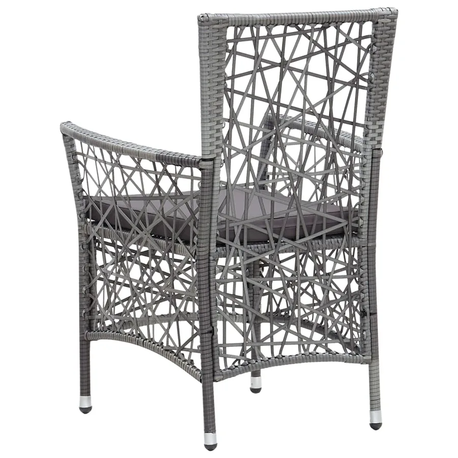 Ensemble à manger d'extérieur 9 pcs Résine tressée Gris - 8