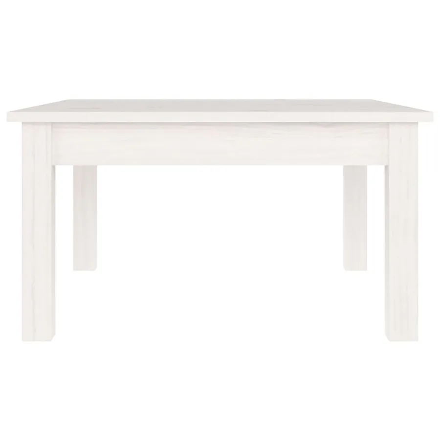 Table basse Blanc 55x55x30 cm Bois massif de pin - 4
