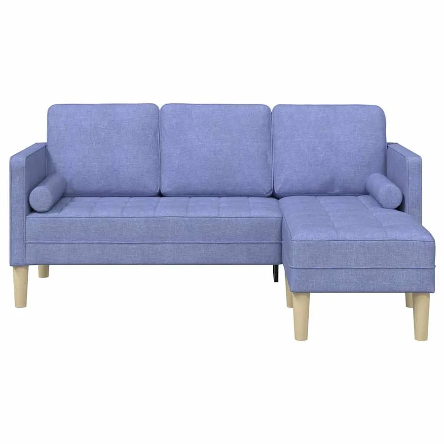 Ensemble de Canapés avec coussin Bleu denim Polyester - 4