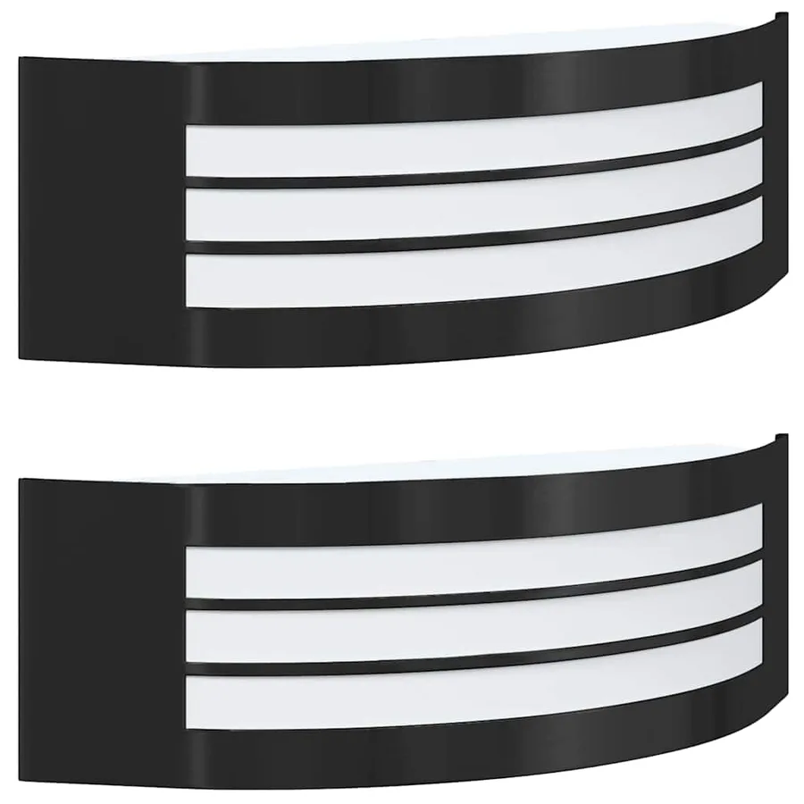 Applique Murale Extérieure 2 pcs Noir 32 x 10 x 10 cm - 2