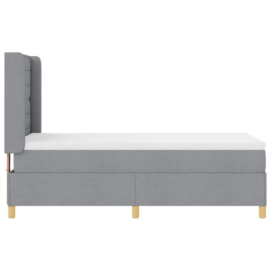 Lit à ressorts avec matelas Gris clair 80 x 200 cm tissu - 7