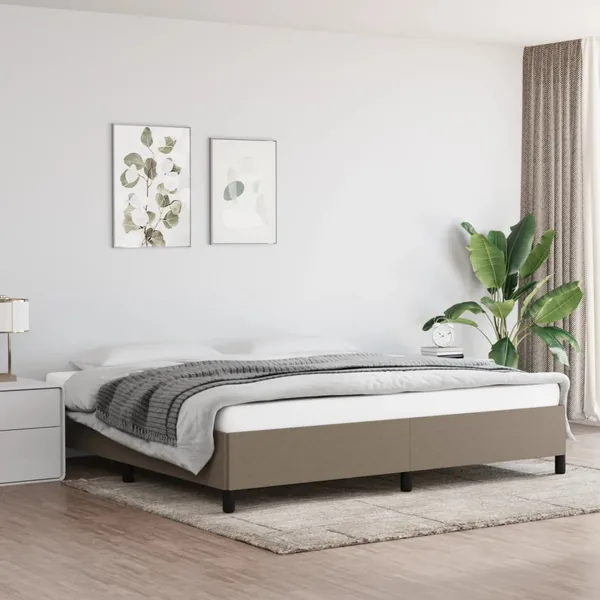Cadre de lit sans matelas taupe 200x200 cm tissu
