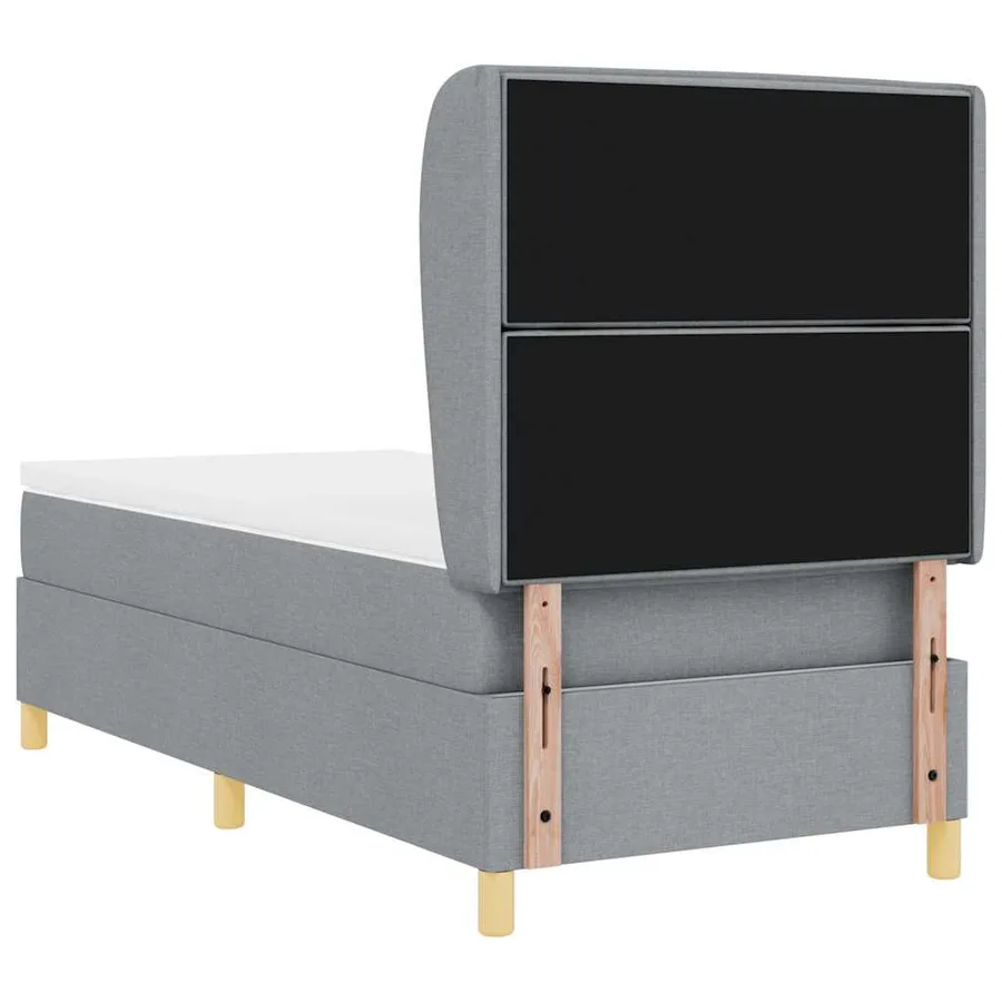 Lit à ressorts avec matelas Gris clair 200 x 80 cm tissu - 9