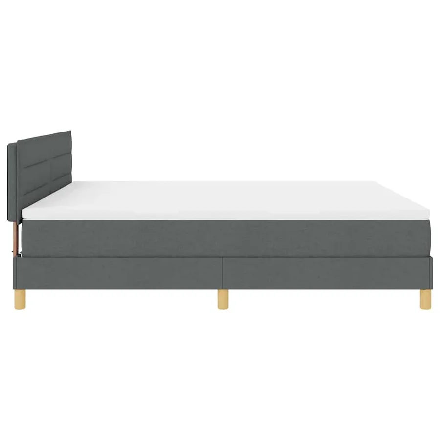Lit à ressort LED avec bandes LED Gris foncé 180 x 200 cm tissu - 9