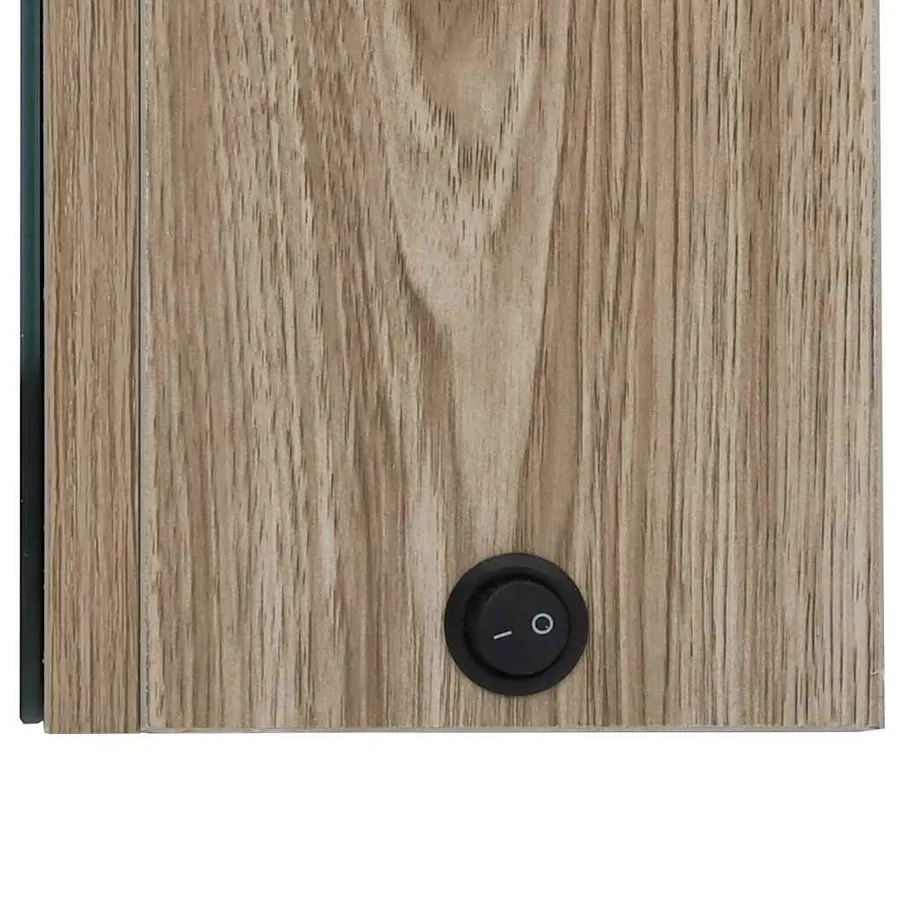 Armoire de salle de bain à miroir LED 89x14x62 cm chêne - 6