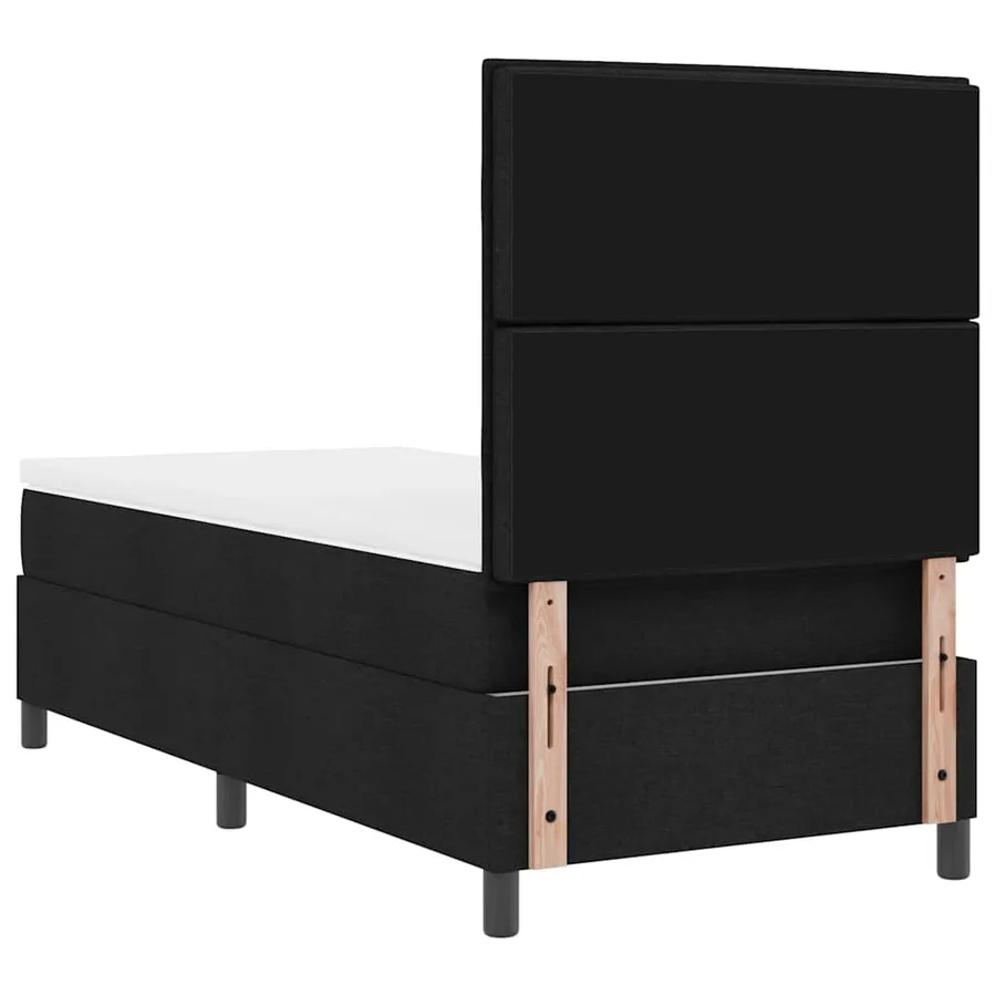 Lit à ressorts avec matelas avec LED Noir 80 x 200 cm tissu - 10