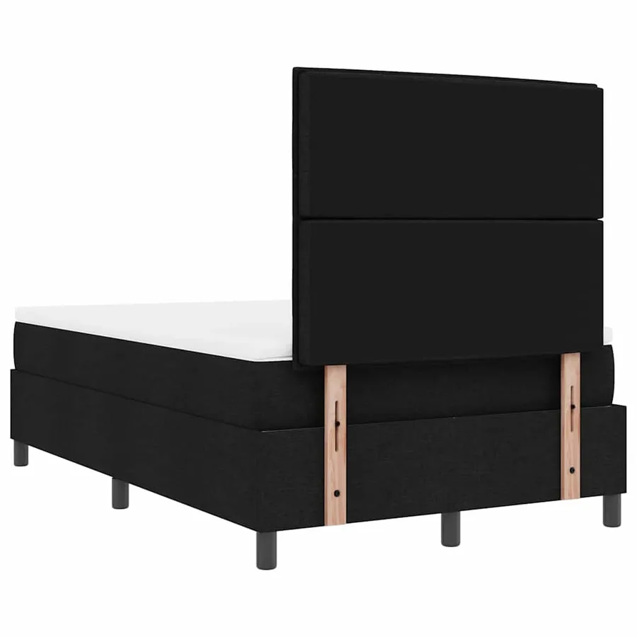 Lit à ressorts avec matelas avec LED Noir 120 x 190 cm tissu - 8
