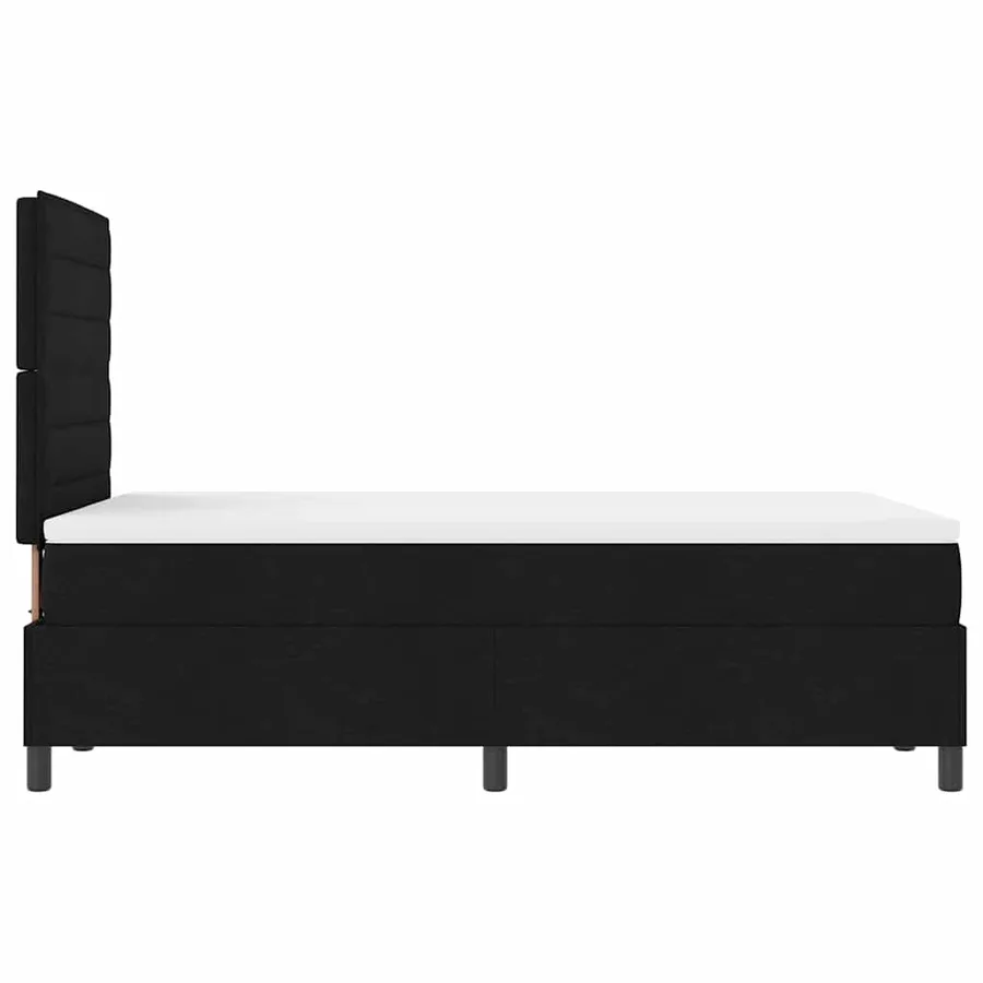 Lit à ressorts avec matelas avec LED Noir 120 x 190 cm tissu - 9
