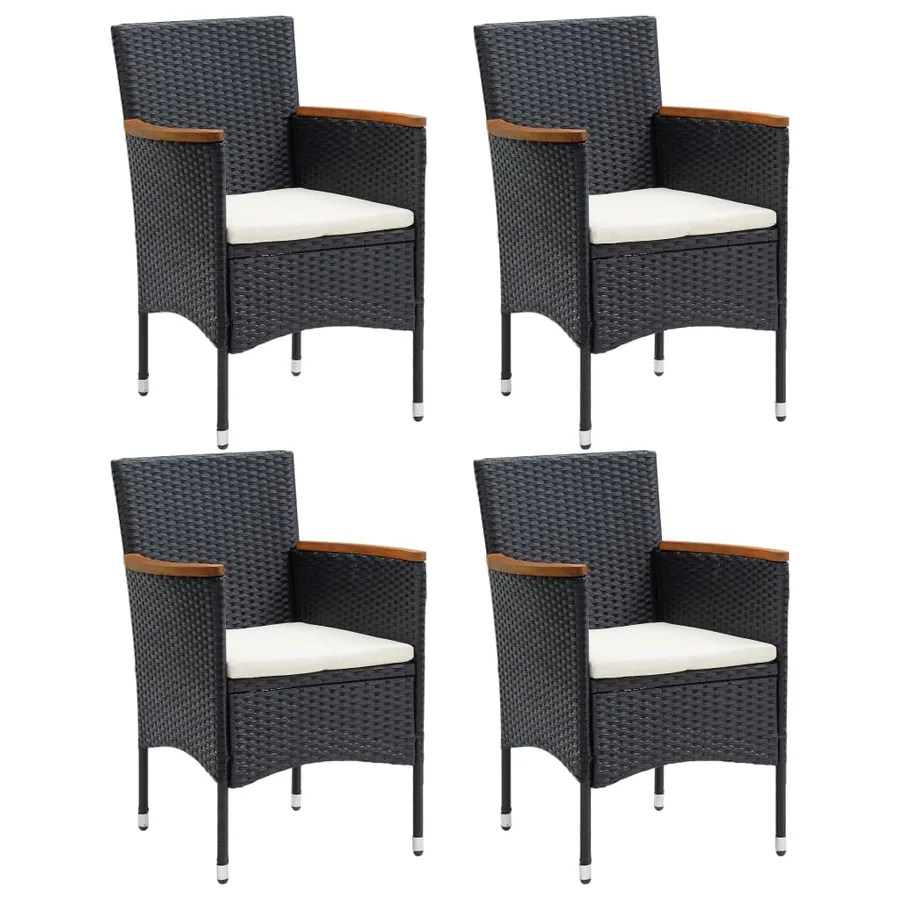 Ensemble à manger de jardin 5 pcs Noir - 2