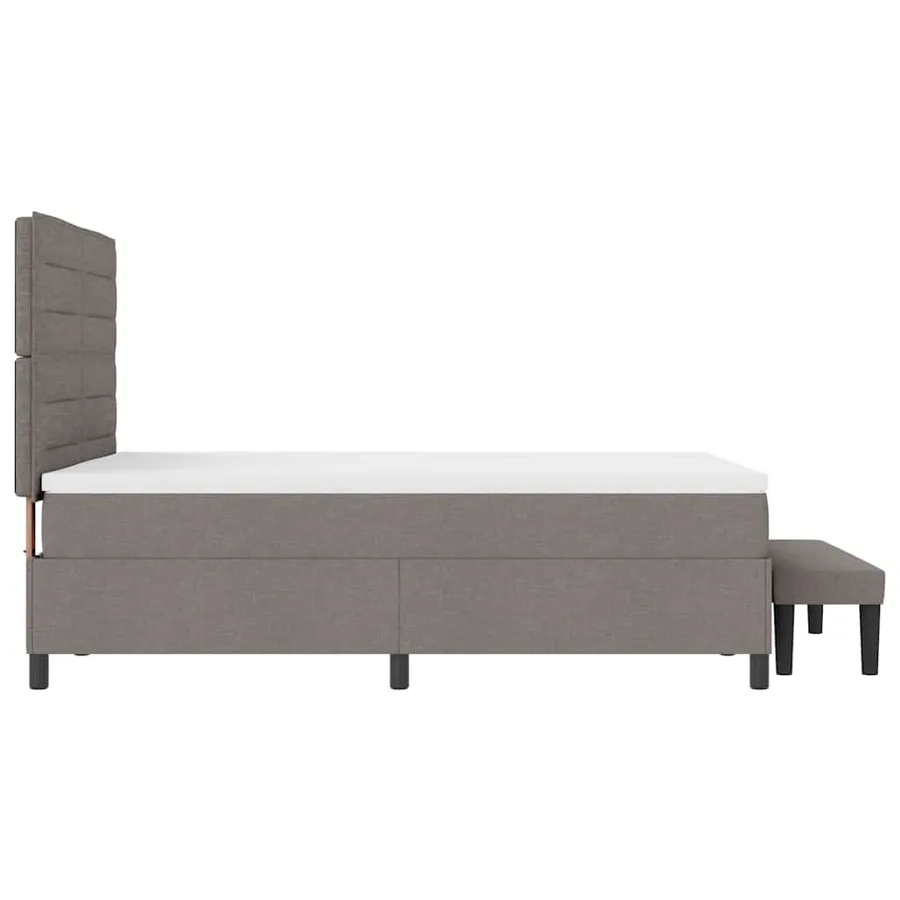 Lit à ressorts avec tête de lit Taupe 140 x 190 cm tissu - 9