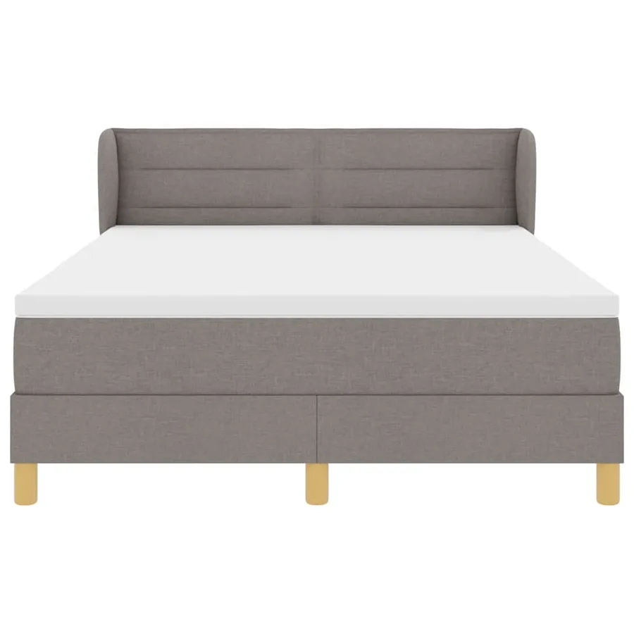 Lit à ressorts avec matelas Taupe 140 x 190 cm tissu - 7