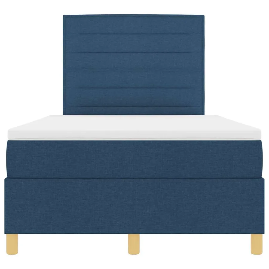 Lit à ressorts avec matelas Bleu 120 x 200 cm tissu - 7