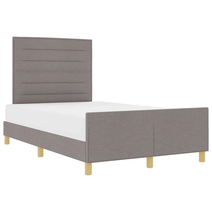 Cadre de lit avec tête de lit Taupe 140 x 190 cm tissu - 2