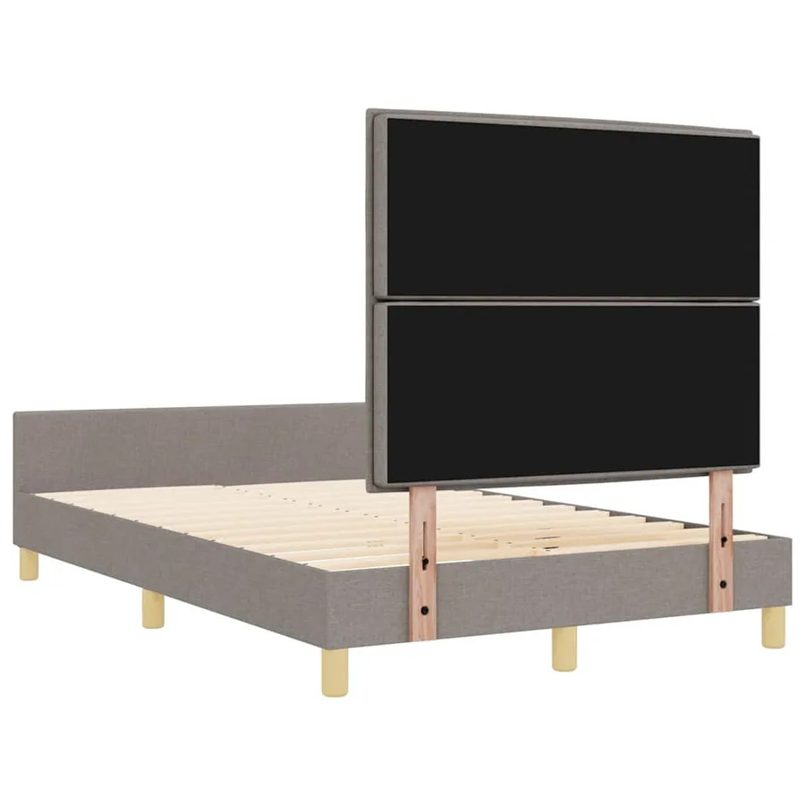 Cadre de lit avec tête de lit Taupe 140 x 190 cm tissu - 9