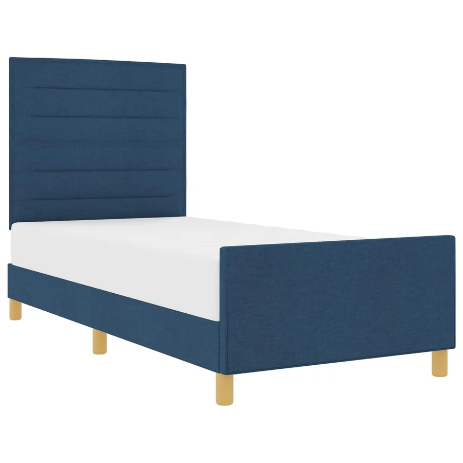 Cadre de lit avec tête de lit Bleu 80 x 200 cm tissu - 2