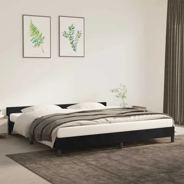 Cadre de lit sans matelas noir 200x200 cm velours