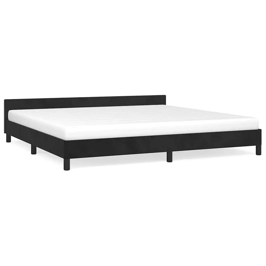Cadre de lit sans matelas noir 200x200 cm velours - 2