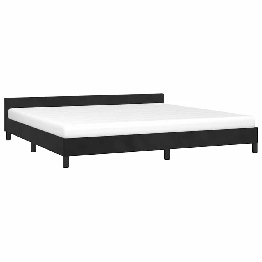 Cadre de lit sans matelas noir 200x200 cm velours - 3
