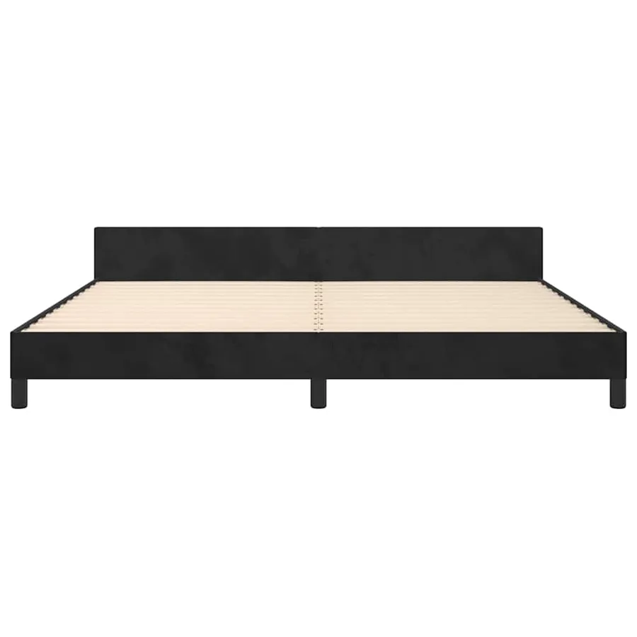 Cadre de lit sans matelas noir 200x200 cm velours - 5