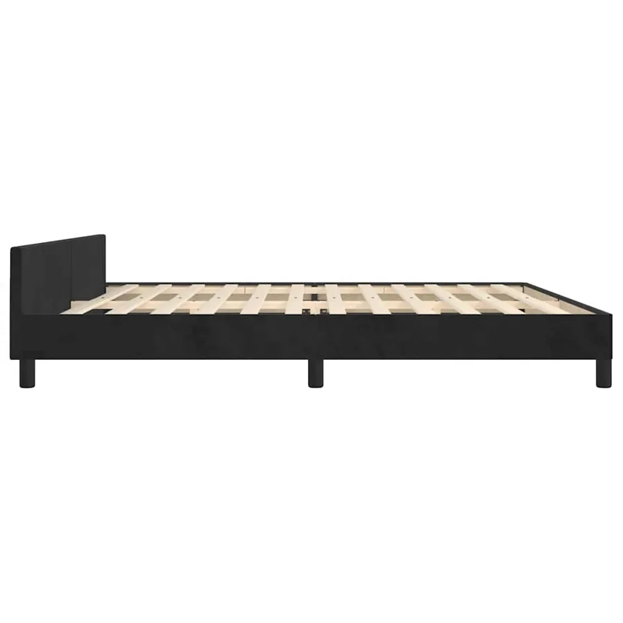 Cadre de lit sans matelas noir 200x200 cm velours - 6