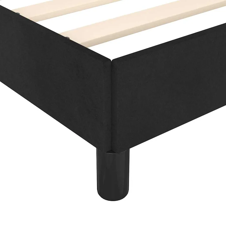 Cadre de lit sans matelas noir 200x200 cm velours - 7