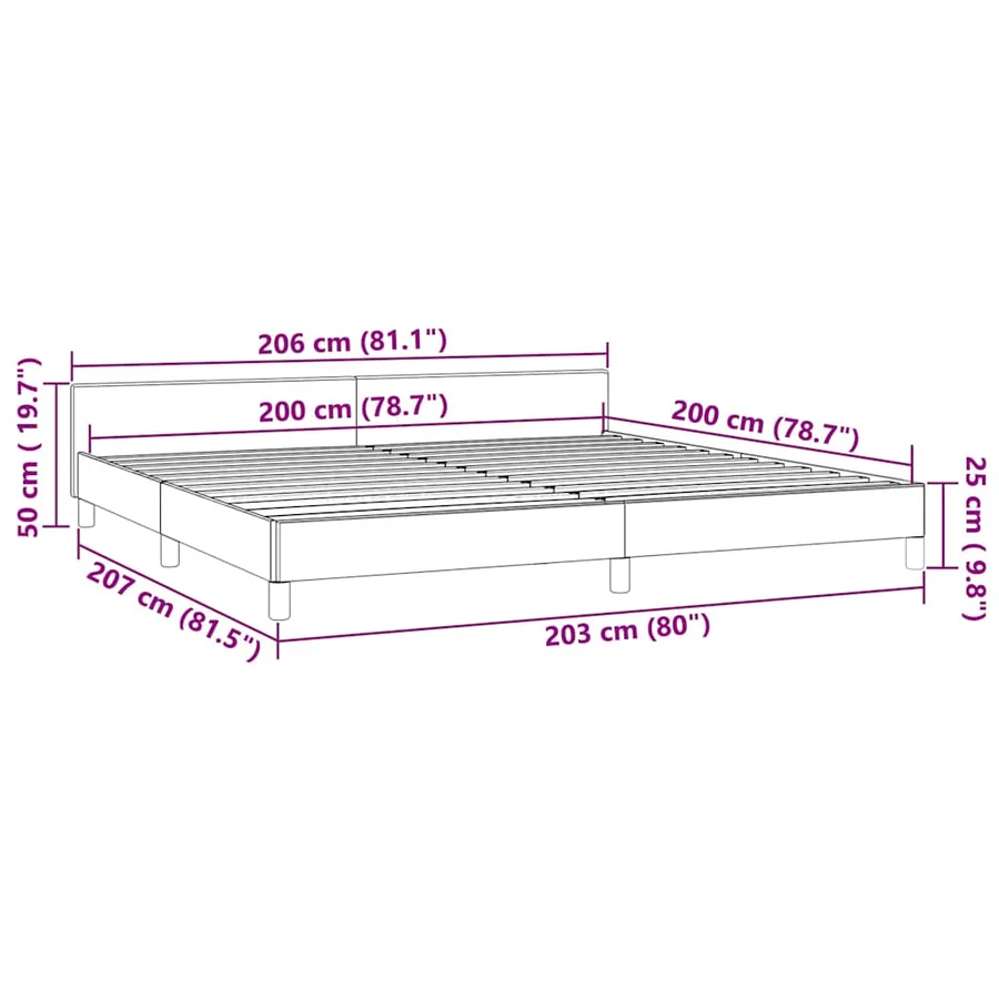 Cadre de lit sans matelas noir 200x200 cm velours - 9
