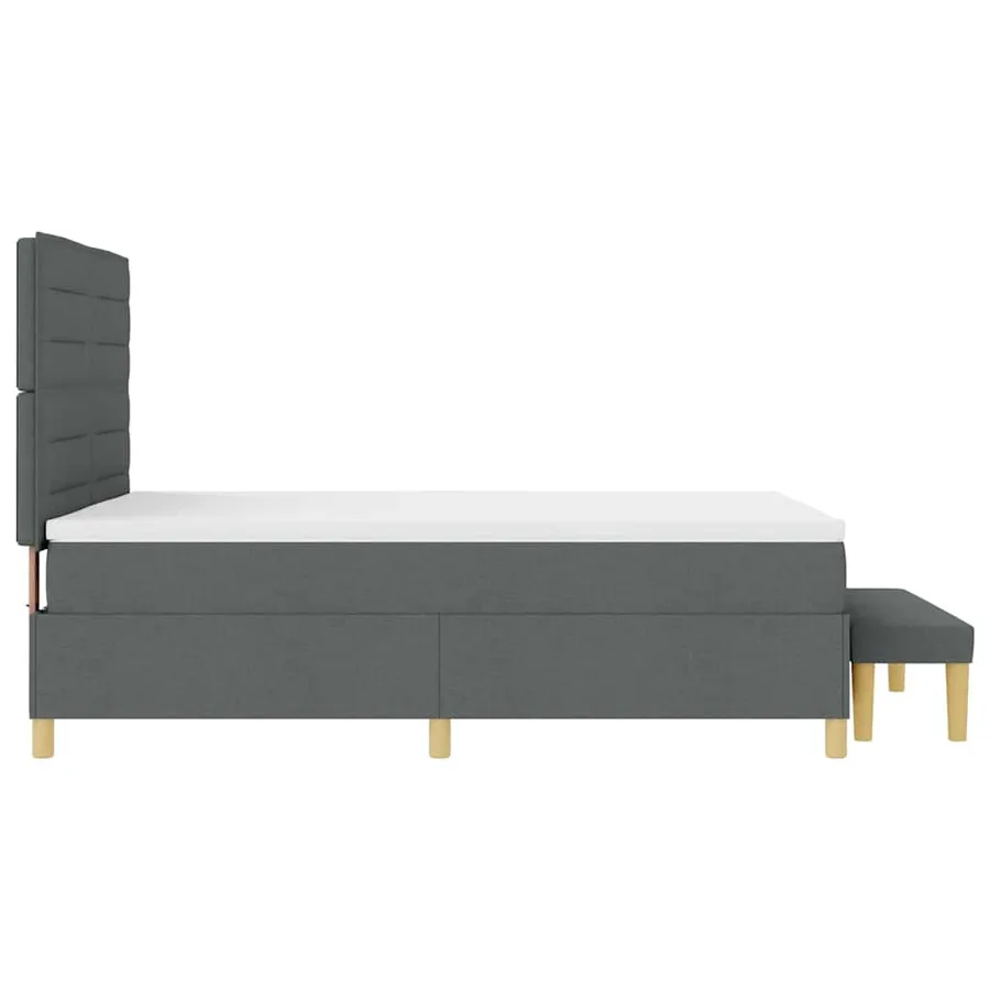 Lit à ressorts avec coussin Gris foncé 200 x 140 cm tissu - 9