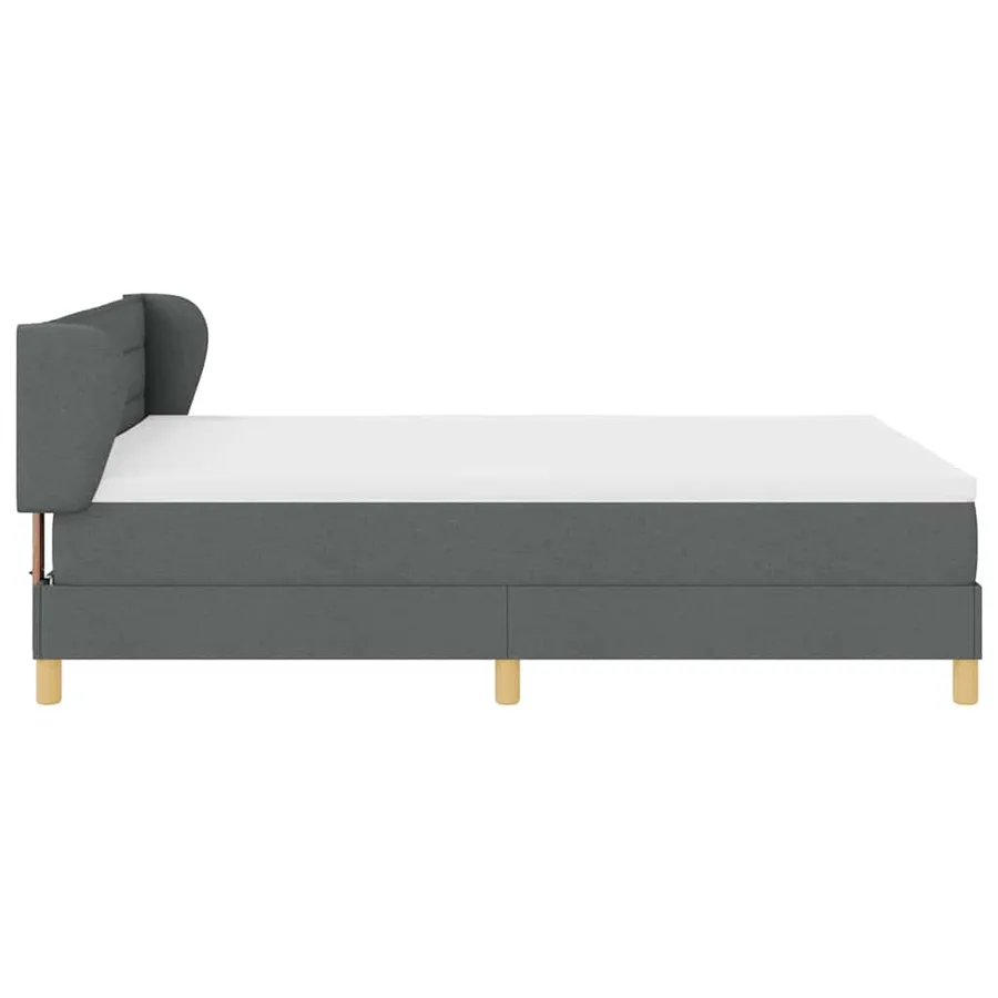 Lit à ressorts avec matelas Gris foncé 140 x 200 cm tissu - 6