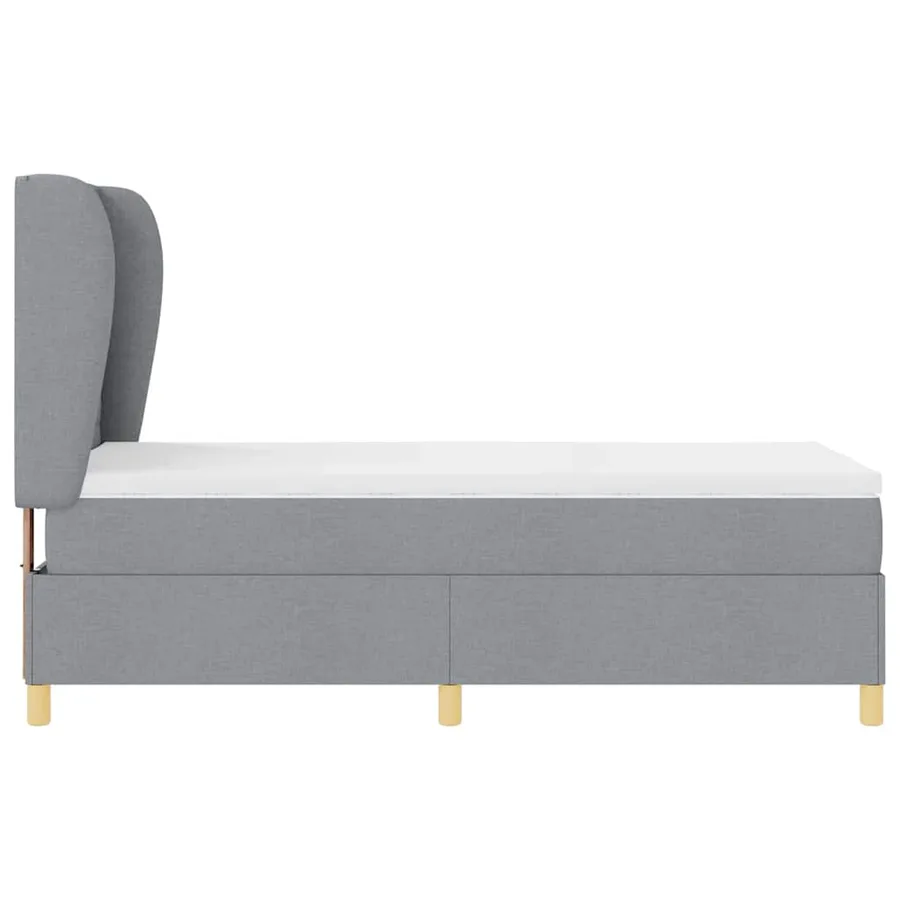 Lit à ressorts avec matelas Gris clair 200 x 100 cm tissu - 7